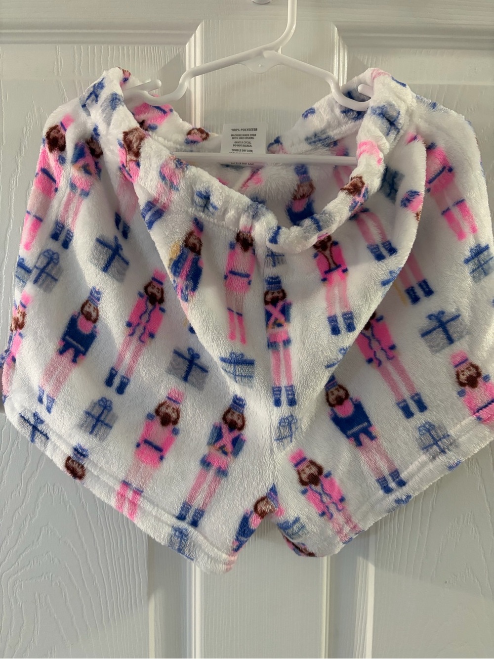 Kids Nutcracker Print Hooded Poncho - Pink & Blue